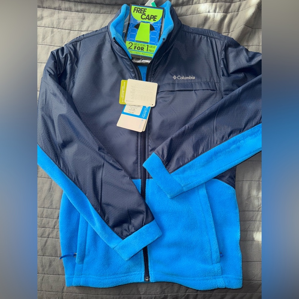 New with tags. Columbia Kids Navy and Blue Fleece Jacket. Size L 14/16